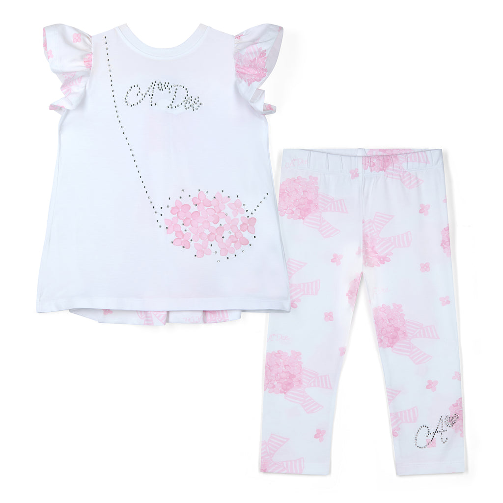 A DEE - Sherry Triple Logo Legging Set - White
