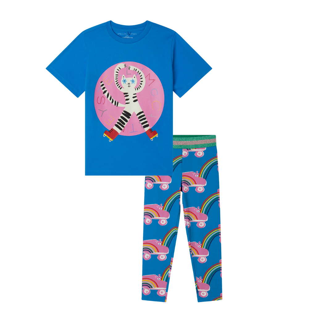 Stella McCartney Pink & Blue Striped Leggings main image 0