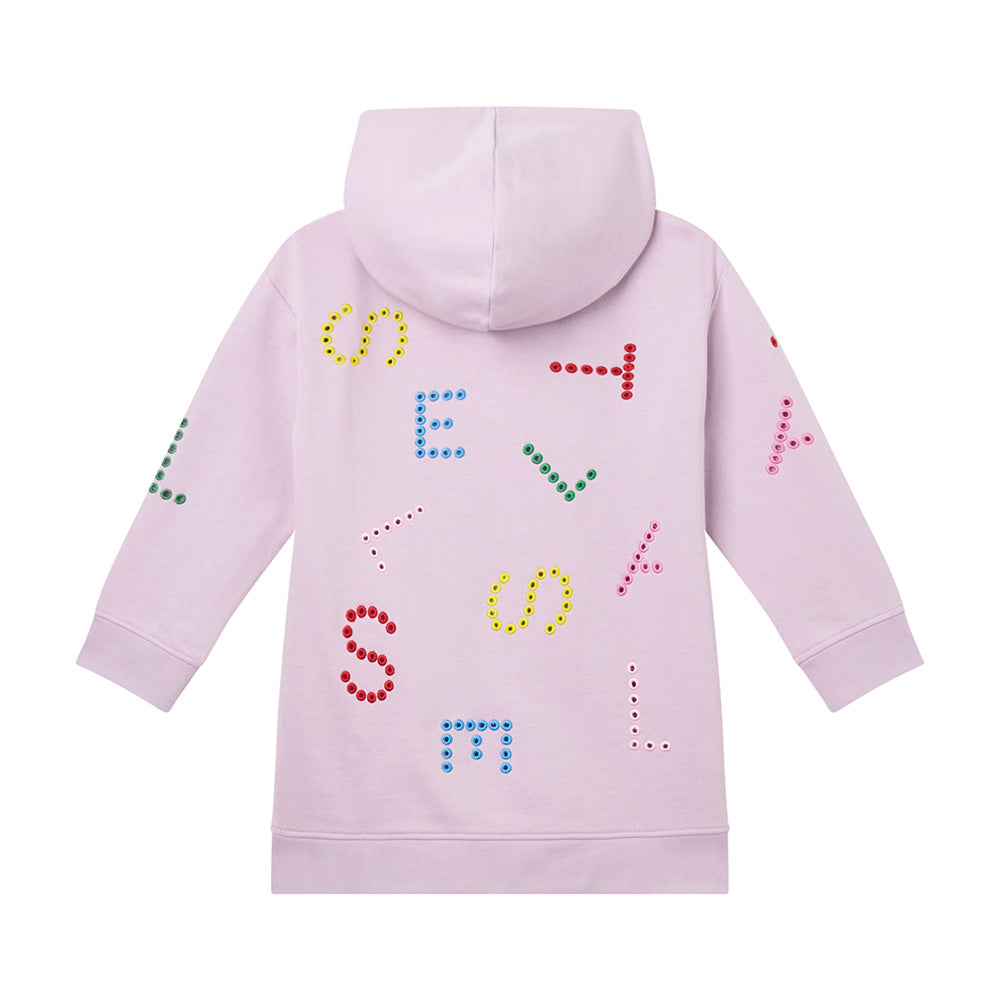 Stella McCartney Lilac Multicoloured Letters Logo Hoody Dress