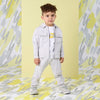 SS25 Mitch & Son GRANT & GLENN Grey White & Yellow Doodle Three Piece Overshirt Tracksuit Set