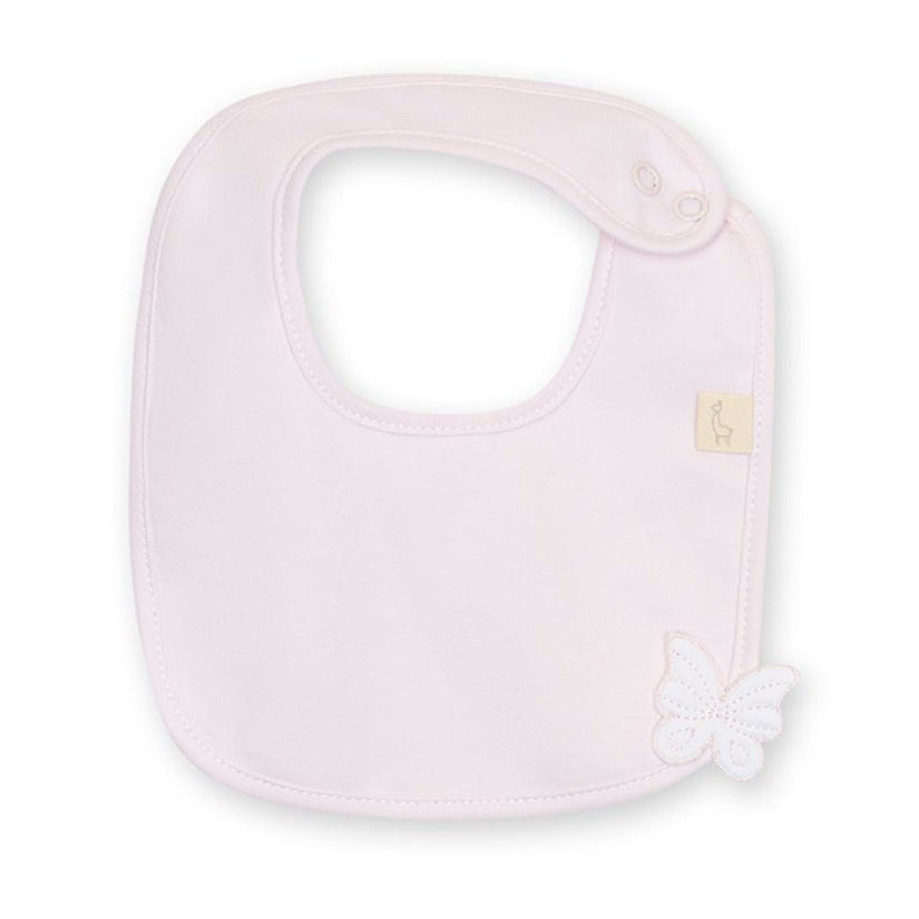 Baby Gi Pale Pink Cotton Butterfly Bib