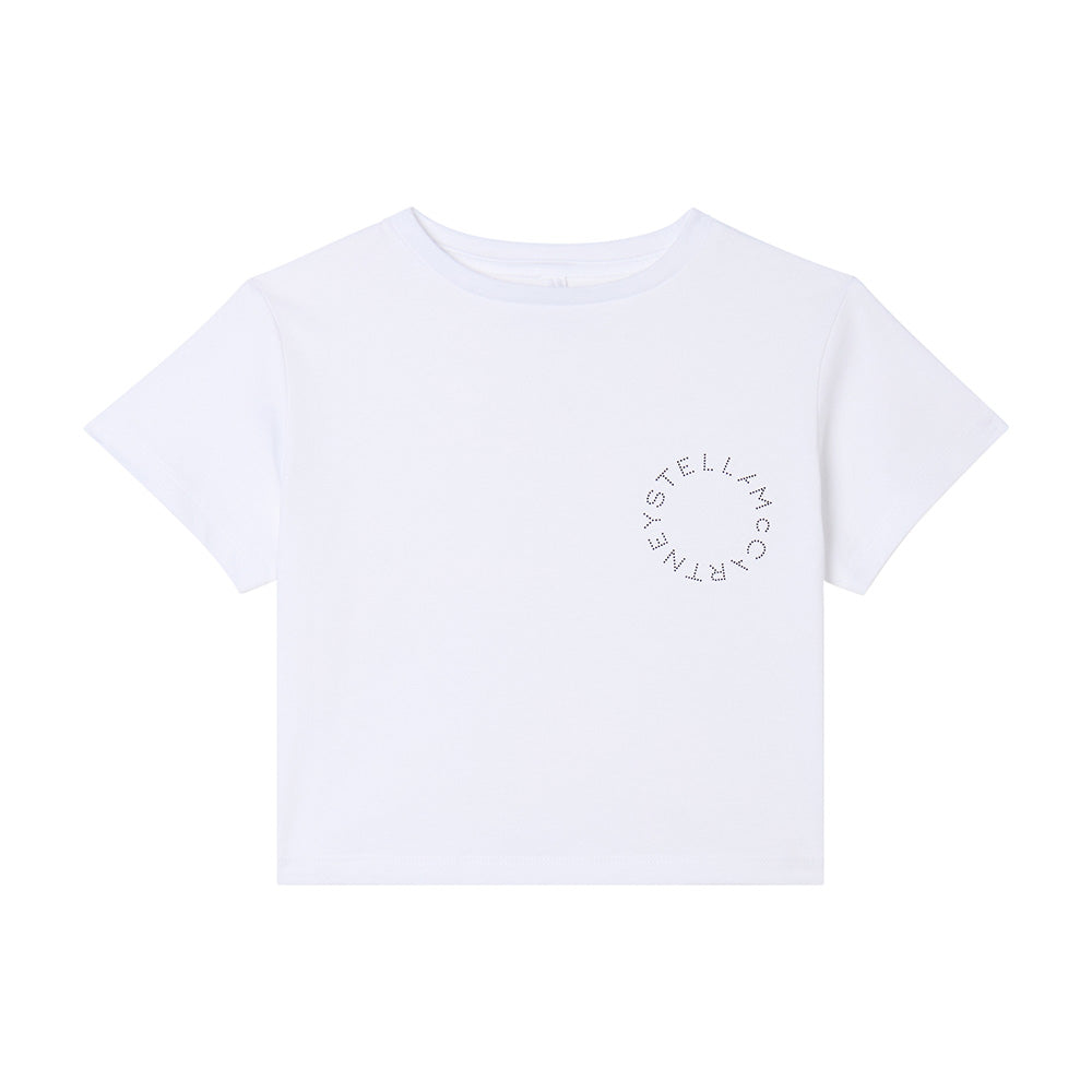 SS26 Stella McCartney White Small Circle Logo T-Shirt