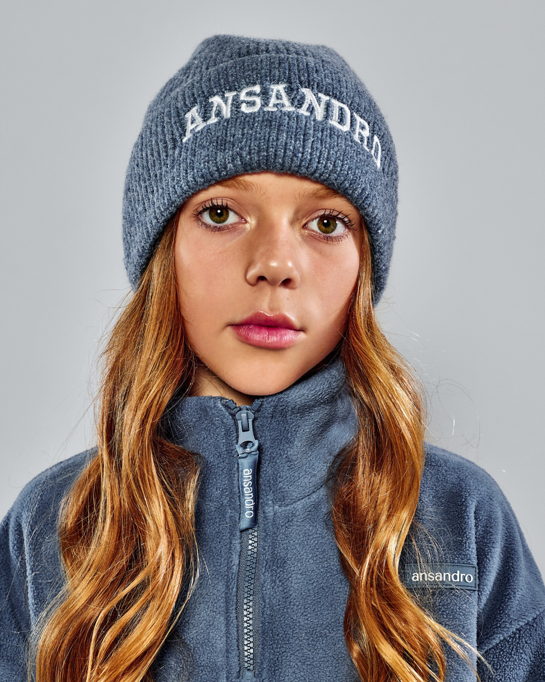 Ansandro Girls Slate Branded Beanie