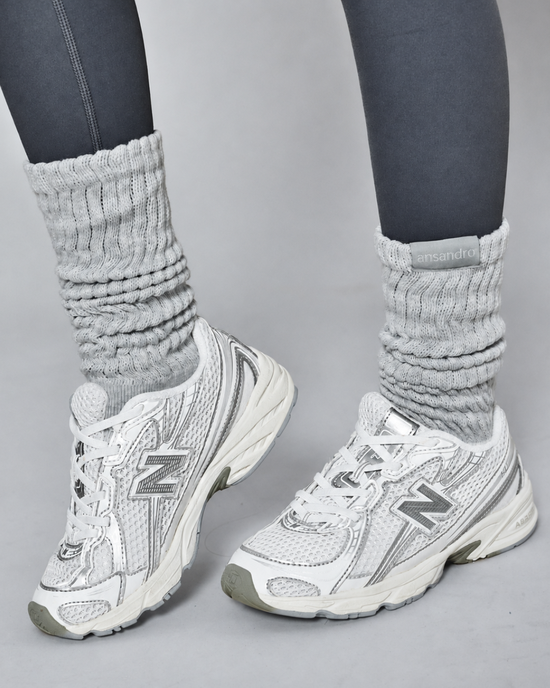 Ansandro Girls Grey Slouch Socks