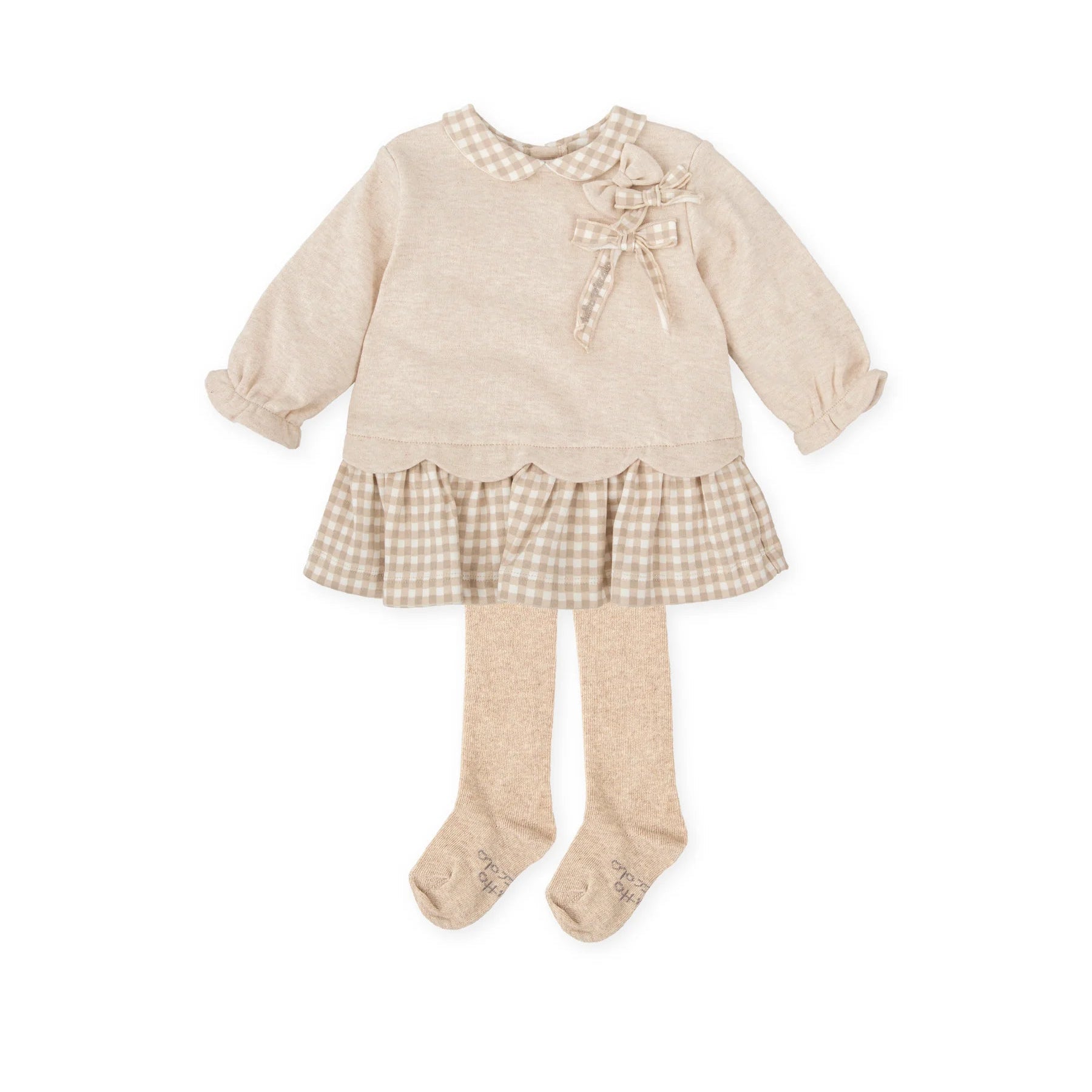 PREORDER AW25 Tutto Piccolo Beige Dress With Tights