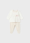 AW23 Mayoral Pink & White Velour Trousers Set