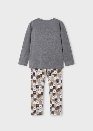 AW23 Mayoral Grey 'It's All Cool' Llama Patterned Leggings Set