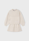 AW23 Mayoral Cream Knitted Skirt Set