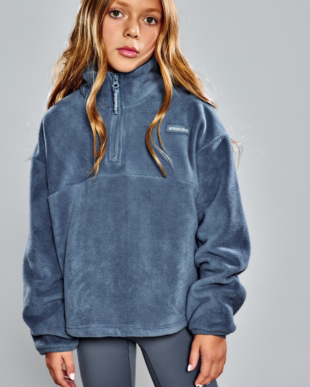 Ansandro Girls Slate Funnel Neck Fleece