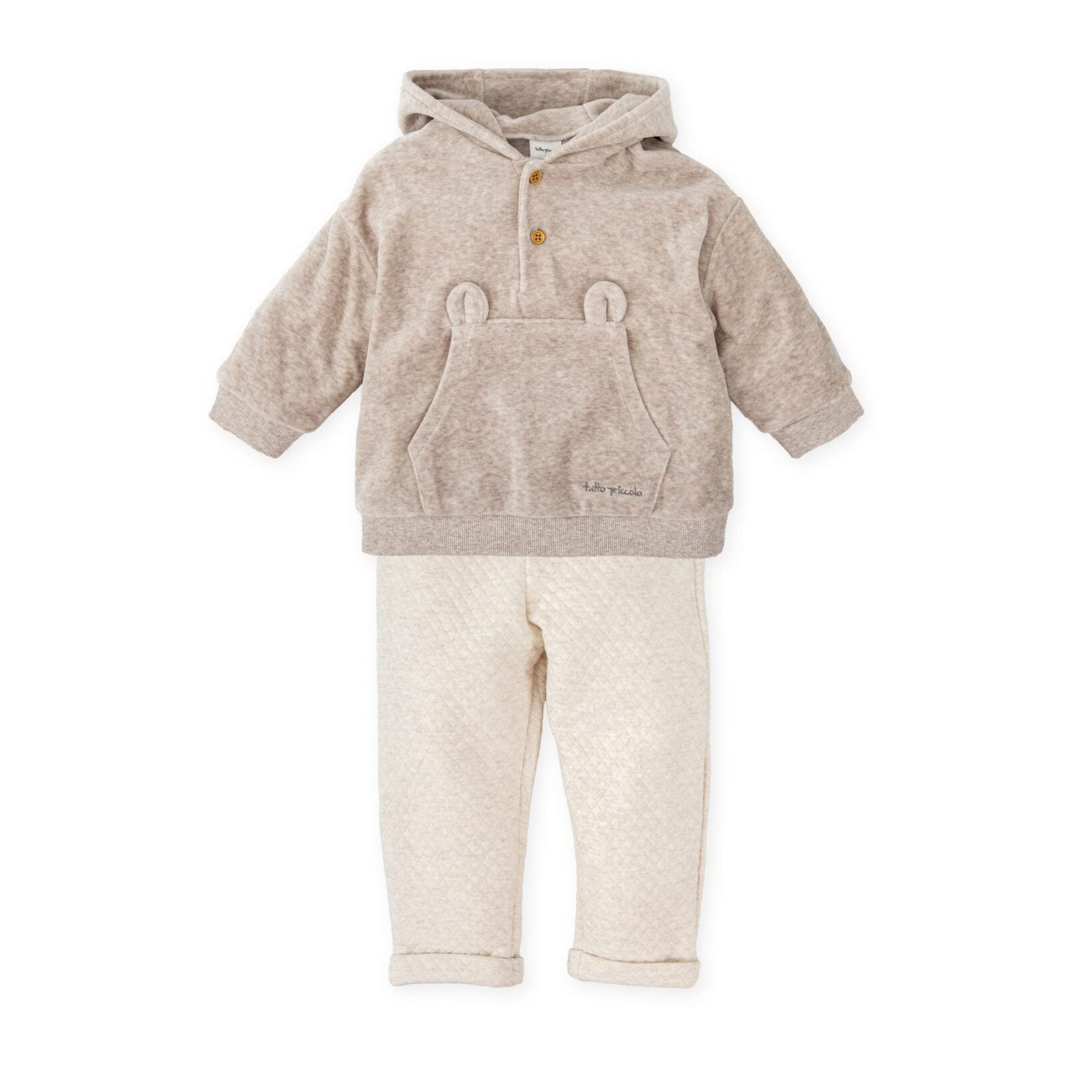 AW25 Tutto Piccolo Beige Hooded Animal Pocket Tracksuit