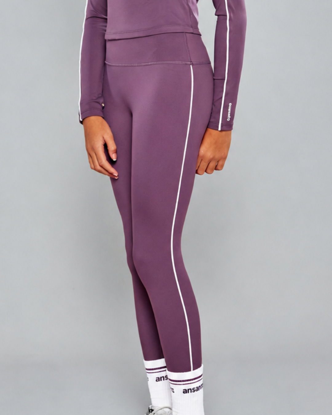 Ansandro Girls Plum Athletic Top & Leggings Set