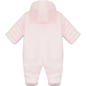 AW23 Emile Et Rose ALISON Pink Bunny Fleece Hooded Pramsuit