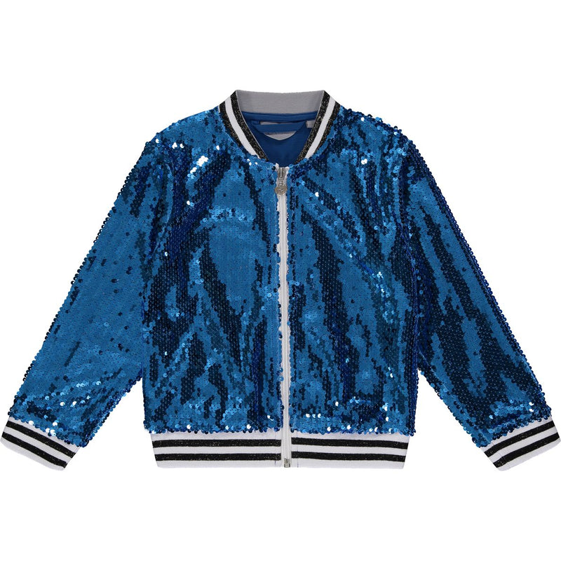 SS23 ADee WREN Bright Blue Sequin Bomber Jacket