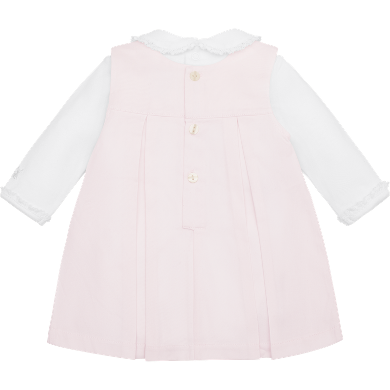 AW25 Emile Et Rose KENDALL Pink & White Two Piece Pinafore Dress Set