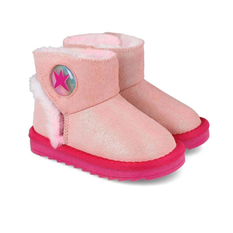 AW25 Agatha Ruiz De La Prada Pink Star Faux Fur Boots