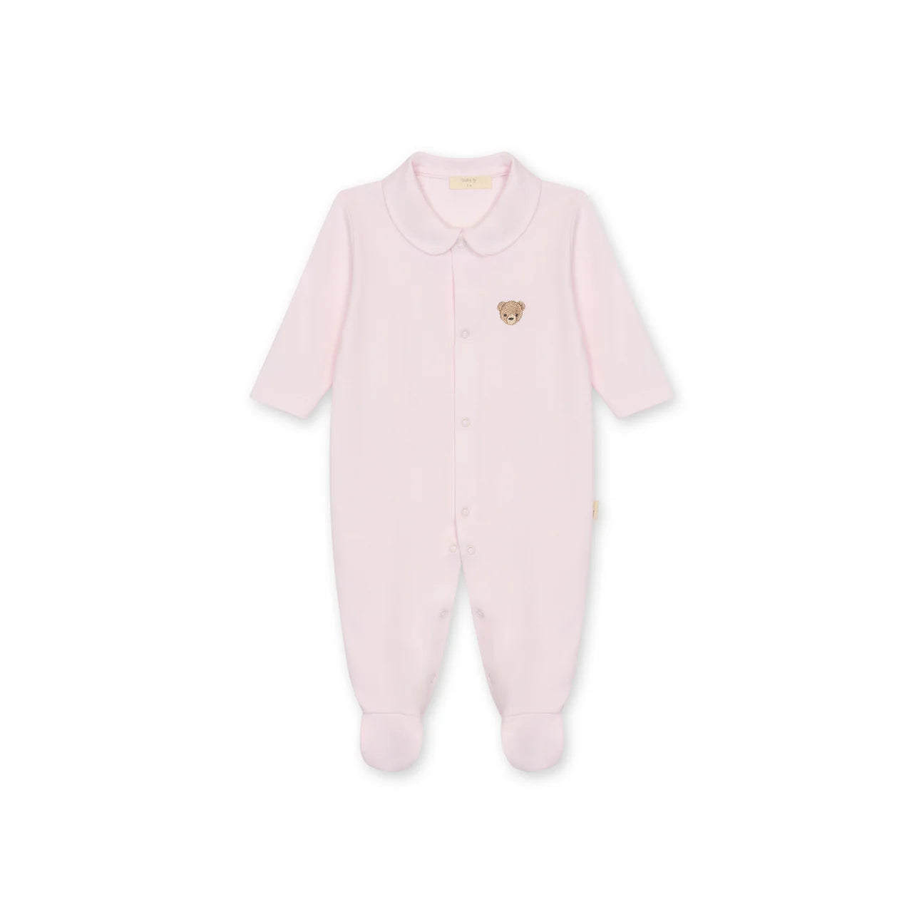 Baby Gi Pale Pink Cotton Bear Babygrow