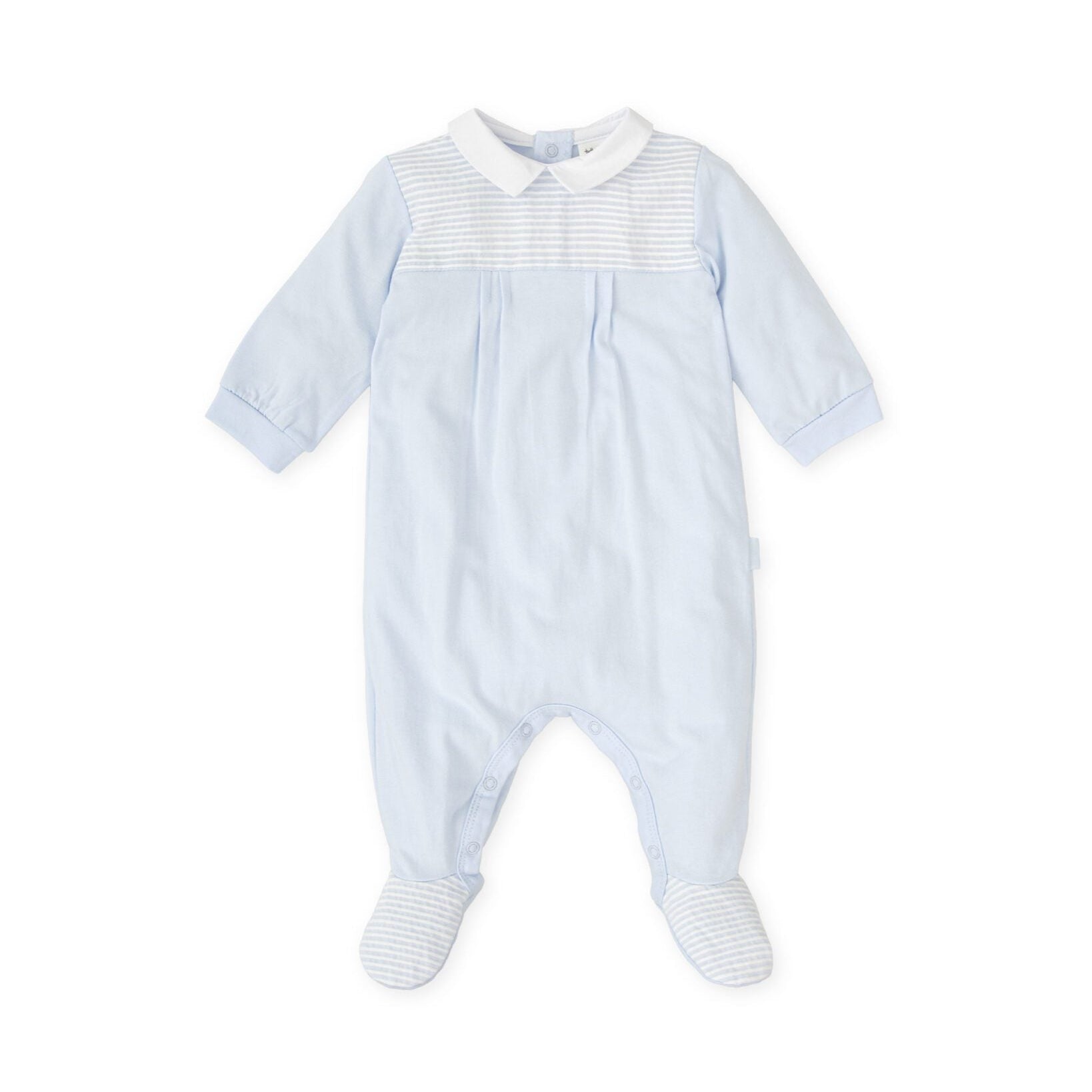 SS26 Tutto Piccolo Blue & White Striped Babygrow