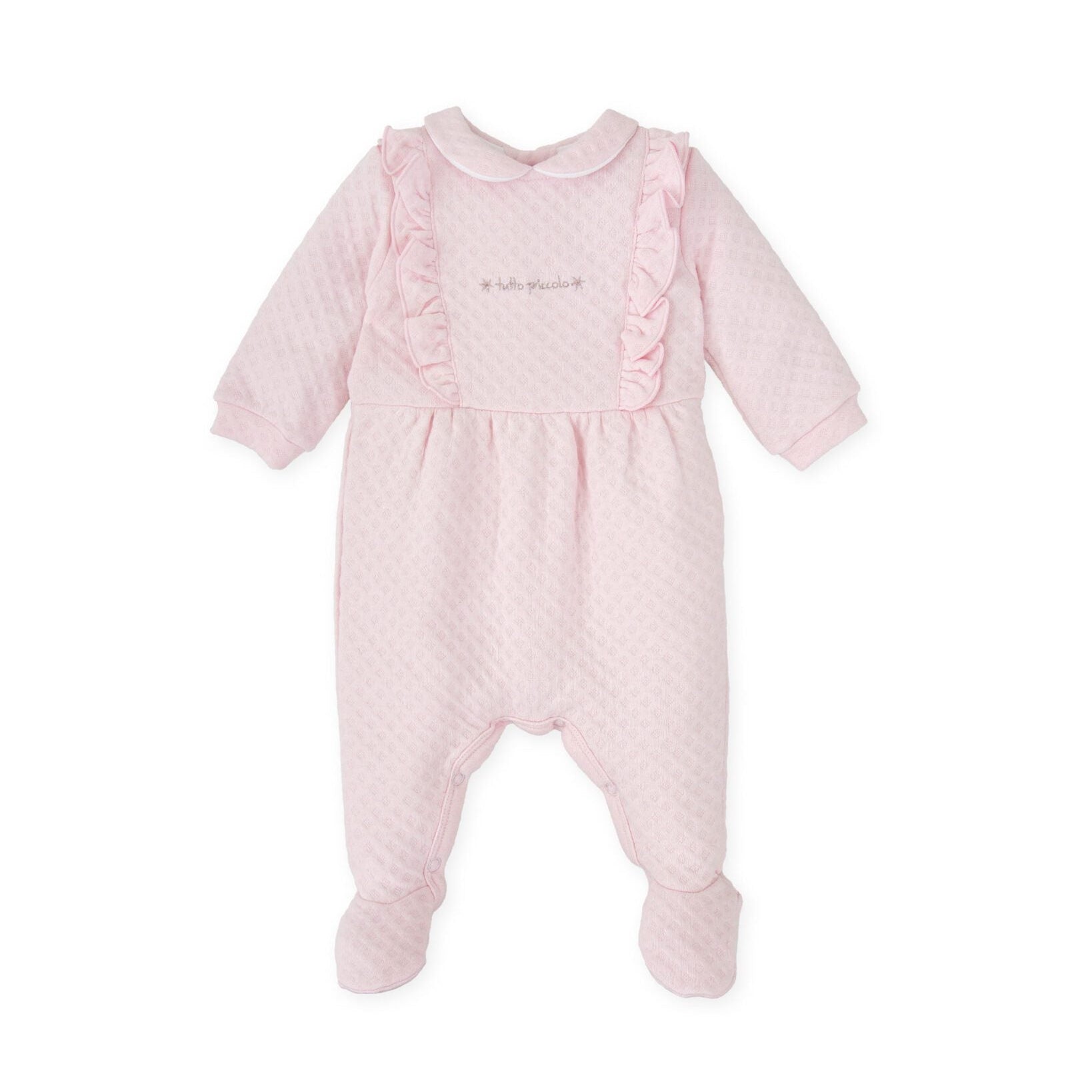 PREORDER AW25 Tutto Piccolo Pink Logo Frill Babygrow