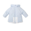 AW25 Tutto Piccolo Blue & White Panel Hooded Coat