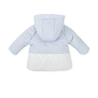 AW25 Tutto Piccolo Blue & White Panel Hooded Coat