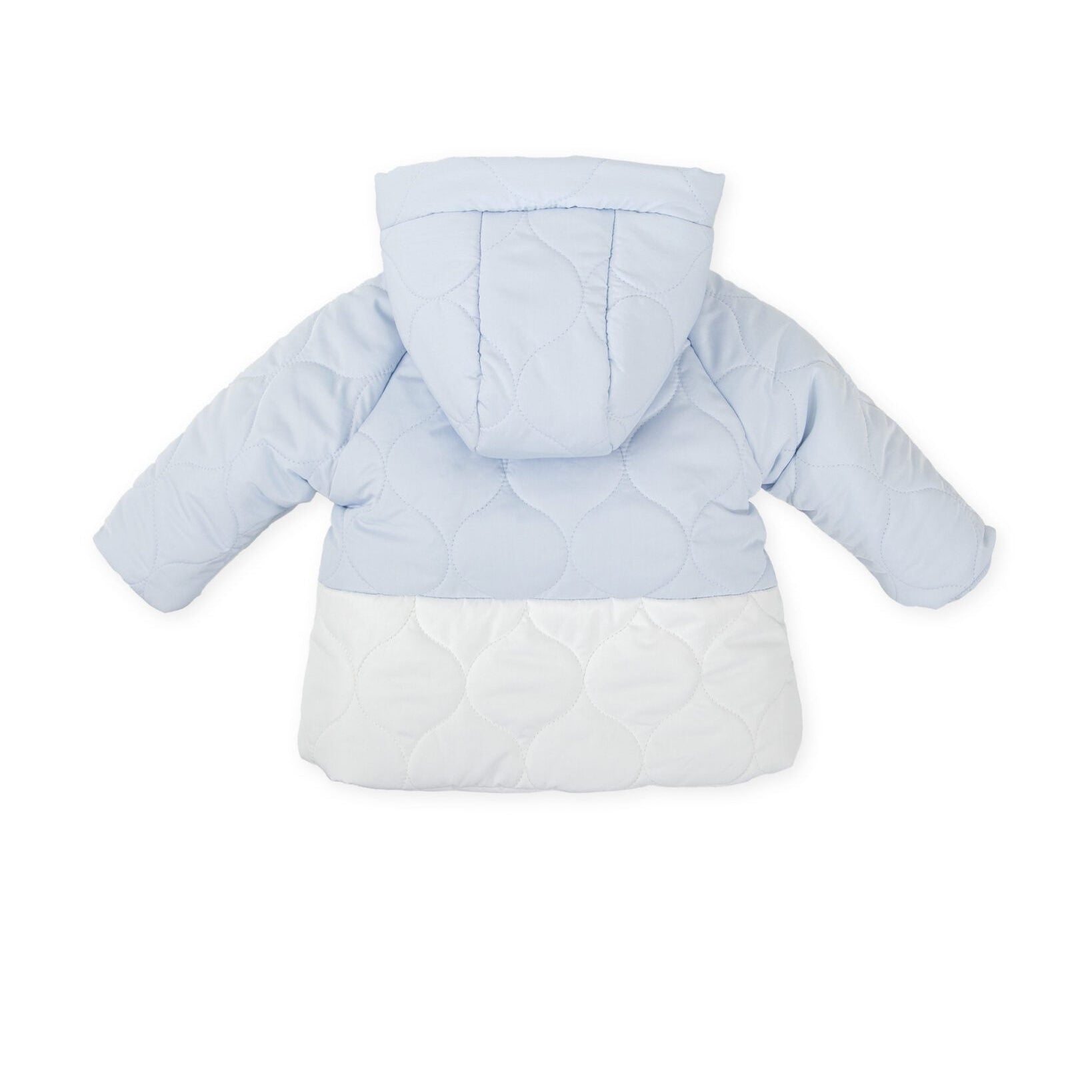 AW25 Tutto Piccolo Blue & White Panel Hooded Coat