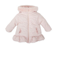PREORDER AW25 Tutto Piccolo Pink Faux Fur Hooded Coat