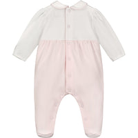 Emile Et Rose FRAN Pale Pink & White Bouquet Bow Babygrow