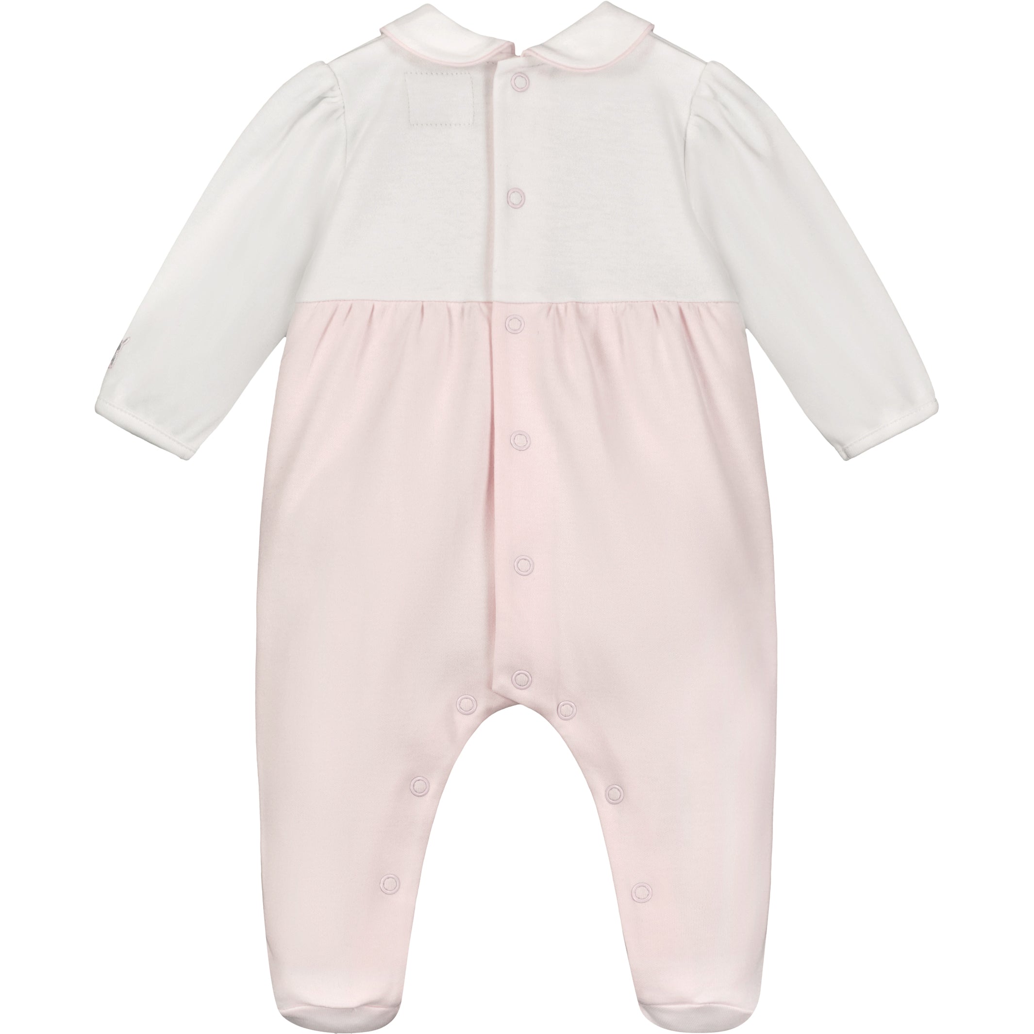 Emile Et Rose FRAN Pale Pink & White Bouquet Bow Babygrow