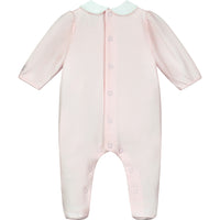 Emile Et Rose FERN Pale Pink & White Floral Heart Babygrow With Hat