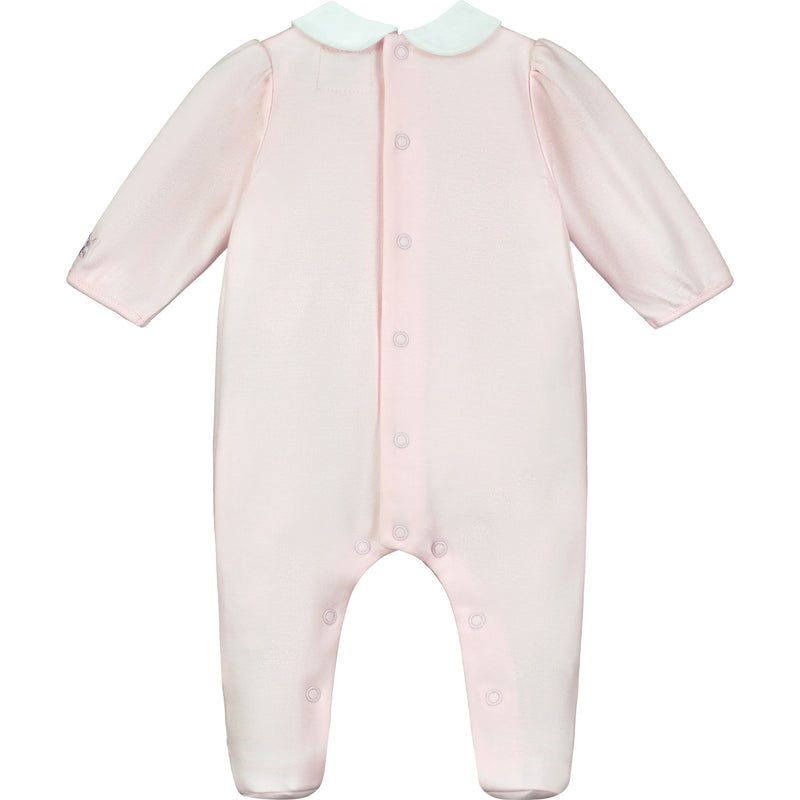 Emile Et Rose FERN Pale Pink & White Floral Heart Babygrow With Hat