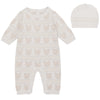 Emile Et Rose HARRY Beige & White Knit Teddy Bear All In One With Hat