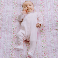 Emile Et Rose HELEN Pale Pink & White Bunnies Babygrow With Hat