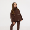 PREORDER AW25 Ansandro Chocolate Brown & Cream Piping Windbreaker Jacket
