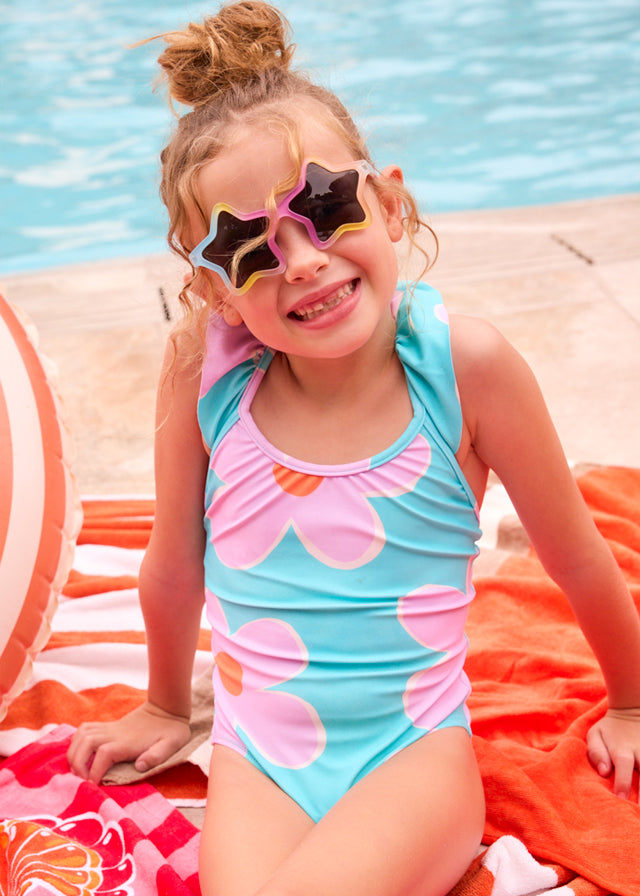 SS26 Mayoral Purple & Blue Floral Swimsuit