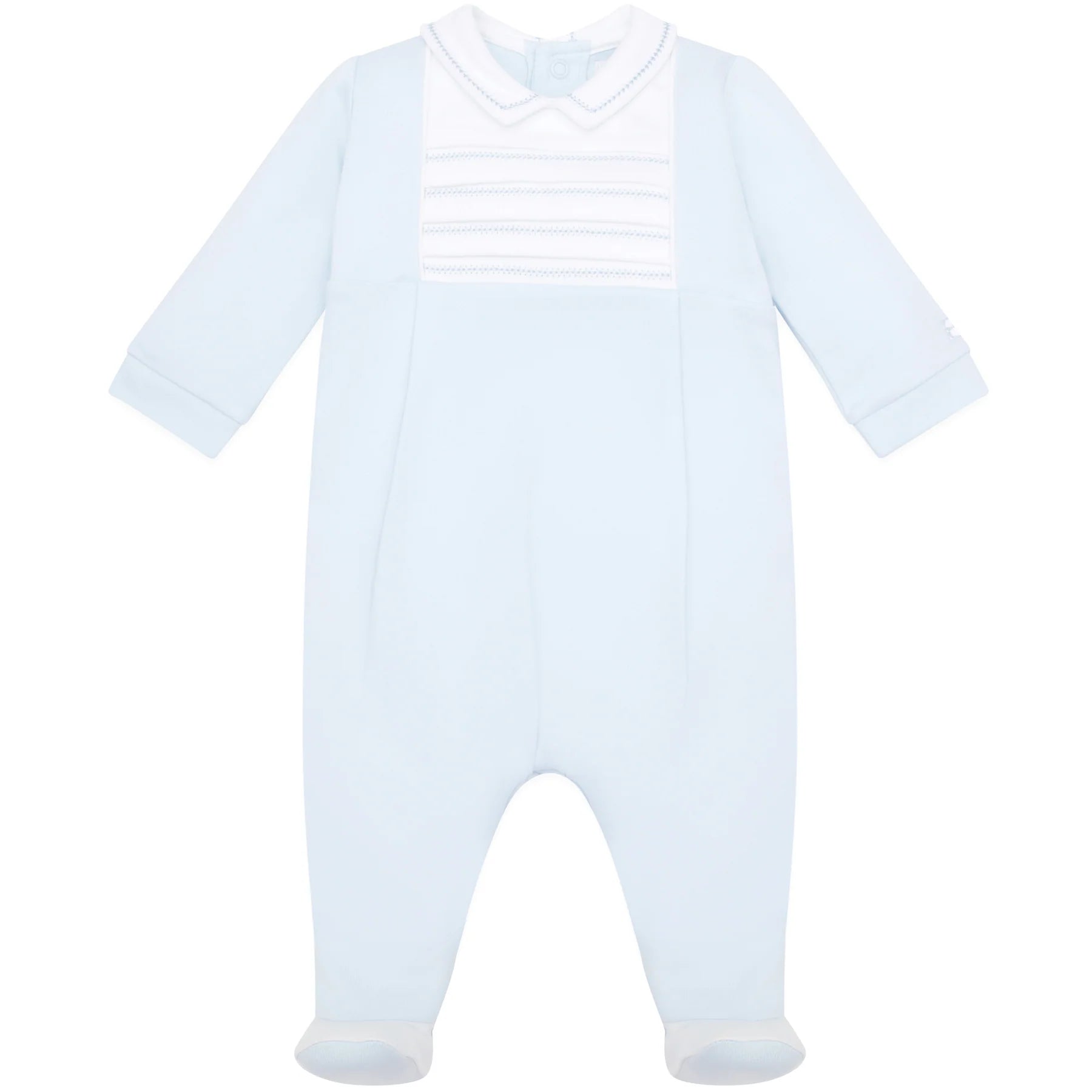 SS25 Emile Et Rose JACK Pale Blue & White Panel Babygrow