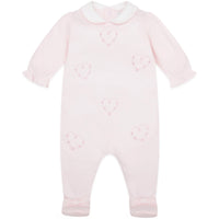 SS25 Emile Et Rose JENNA Pale Pink Floral Hearts Babygrow