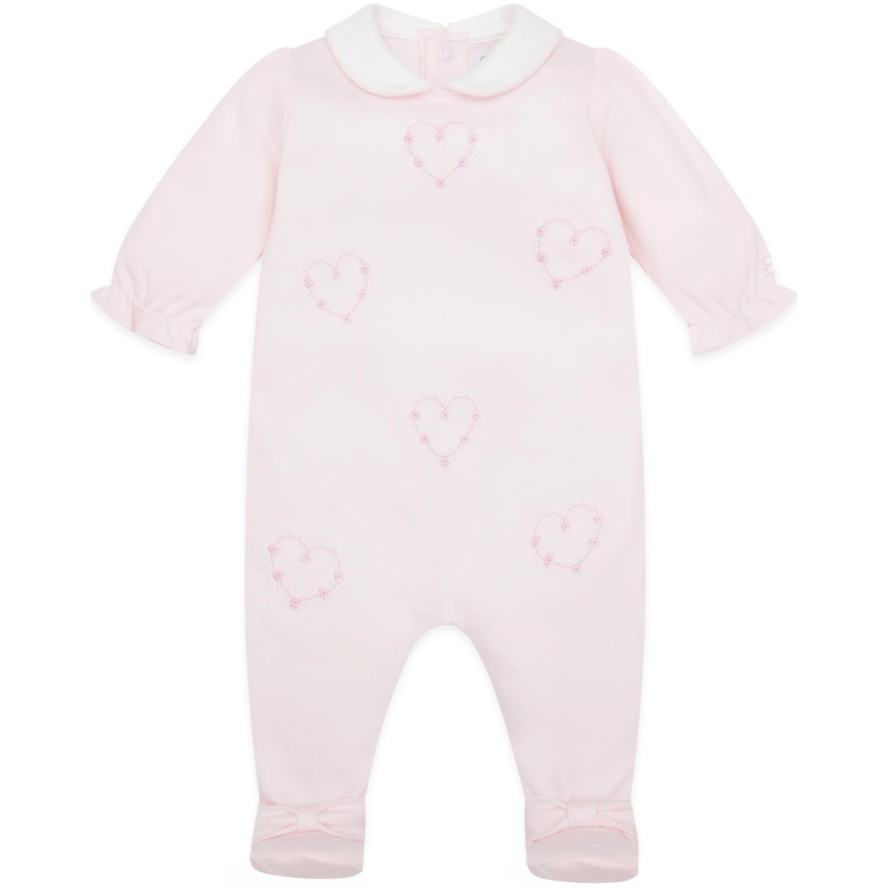 SS25 Emile Et Rose JENNA Pale Pink Floral Hearts Babygrow