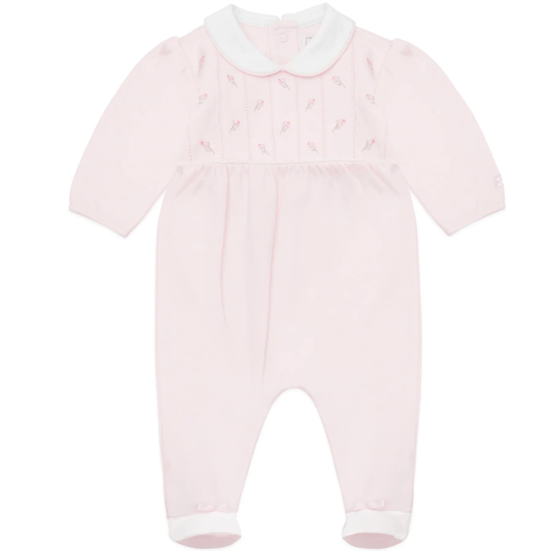 SS25 Emile Et Rose JILLY Pale Pink & White Floral Embroidered Babygrow