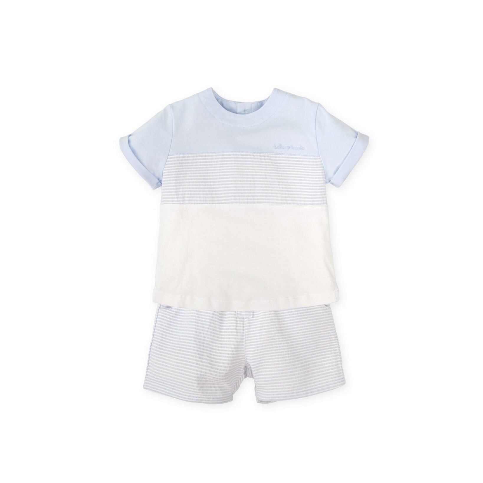 SS26 Tutto Piccolo Blue & White Striped Logo Shorts Set