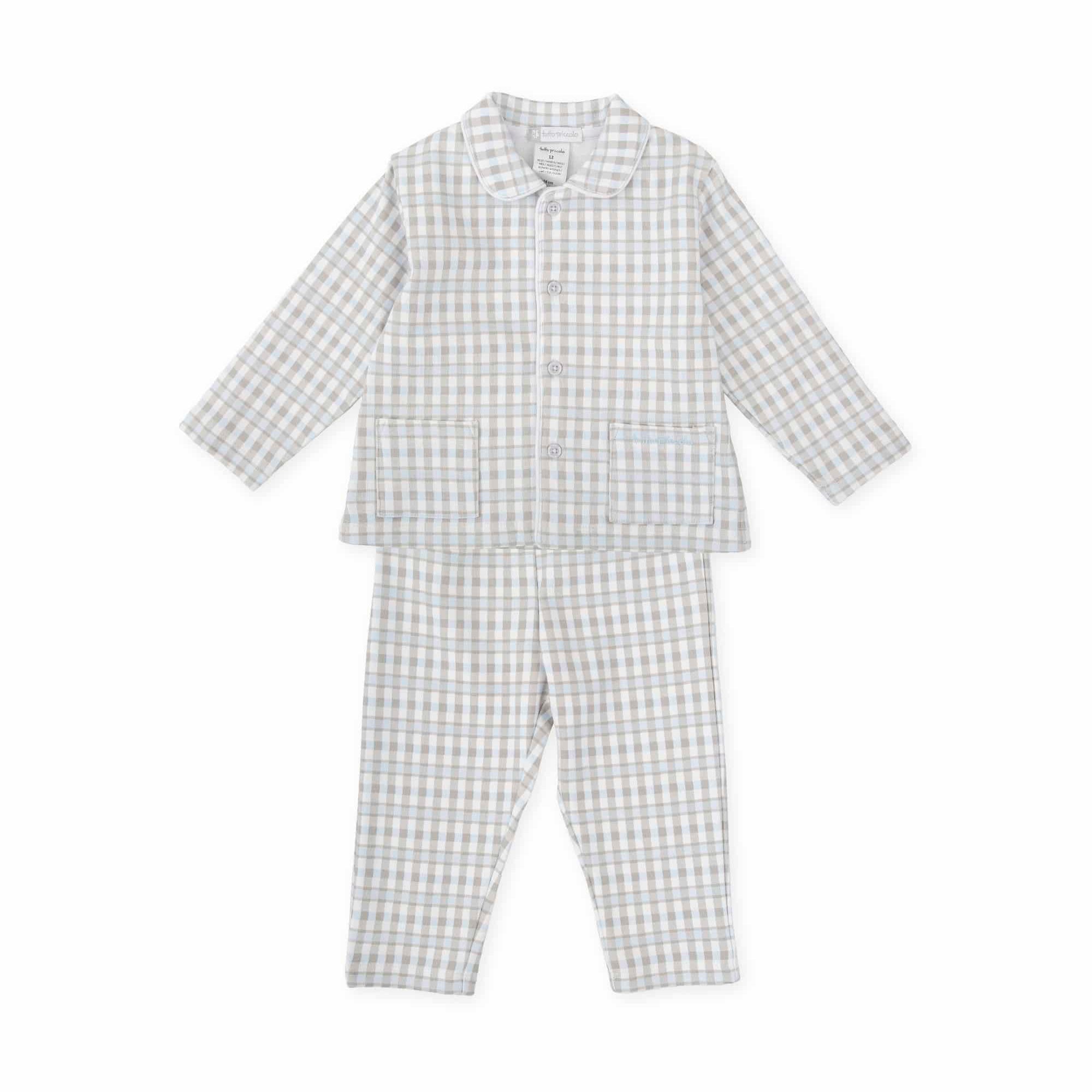 AW25 Tutto Piccolo Blue & Grey Checked Pyjama Set