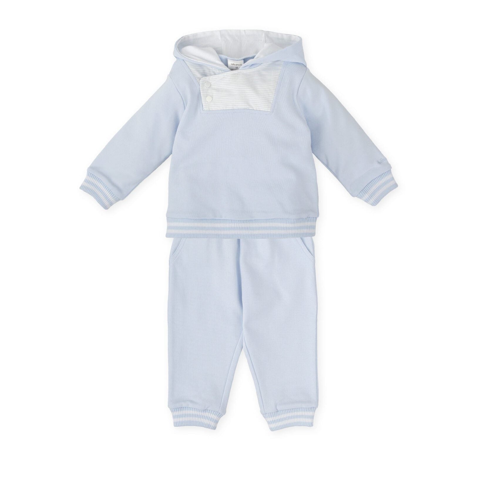 PREORDER AW25 Tutto Piccolo Blue & White Hooded Striped Button Panel Tracksuit