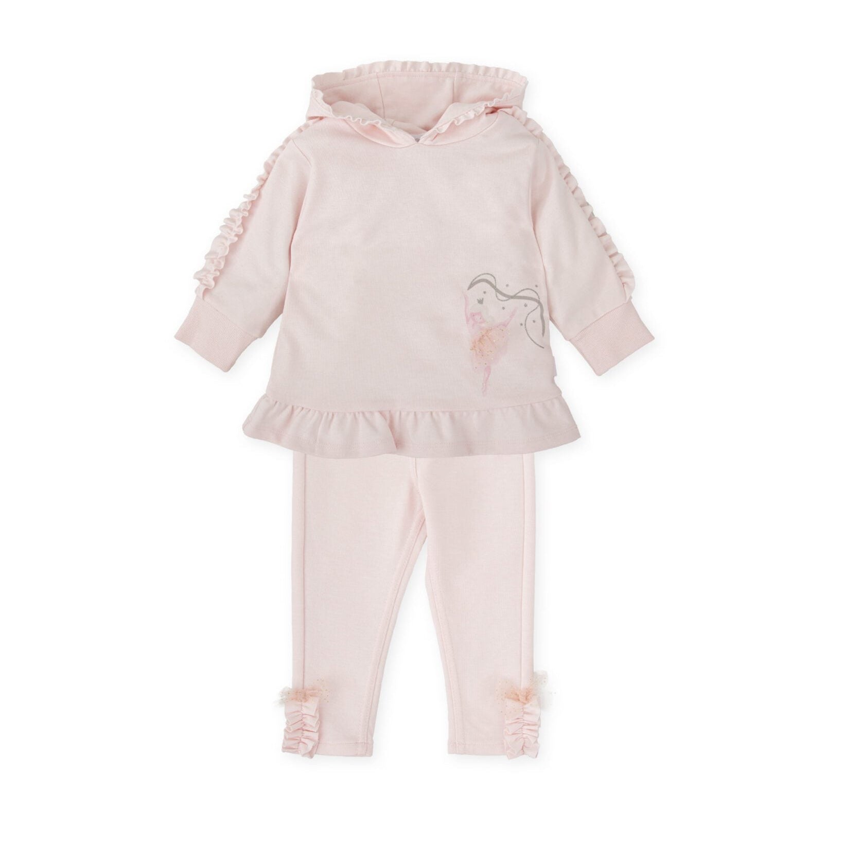 AW25 Tutto Piccolo Pink Hooded Ballerina Frill Tracksuit