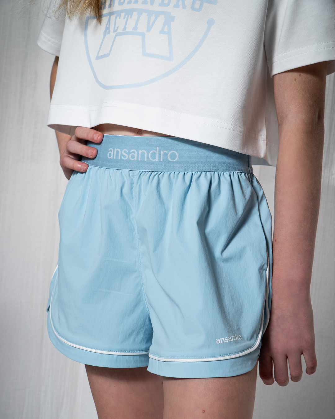 PREORDER SS26 Ansandro Powder Blue T-Shirt & Run Shorts Set