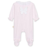 Baby Gi Pale Pink Cotton Butterfly Frill Babygrow