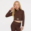PREORDER AW25 Ansandro Chocolate Brown Long Sleeve Ribbed Leggings Set