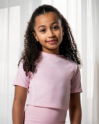 SS26 Ansandro Blush & White Piping Top & Leggings Set