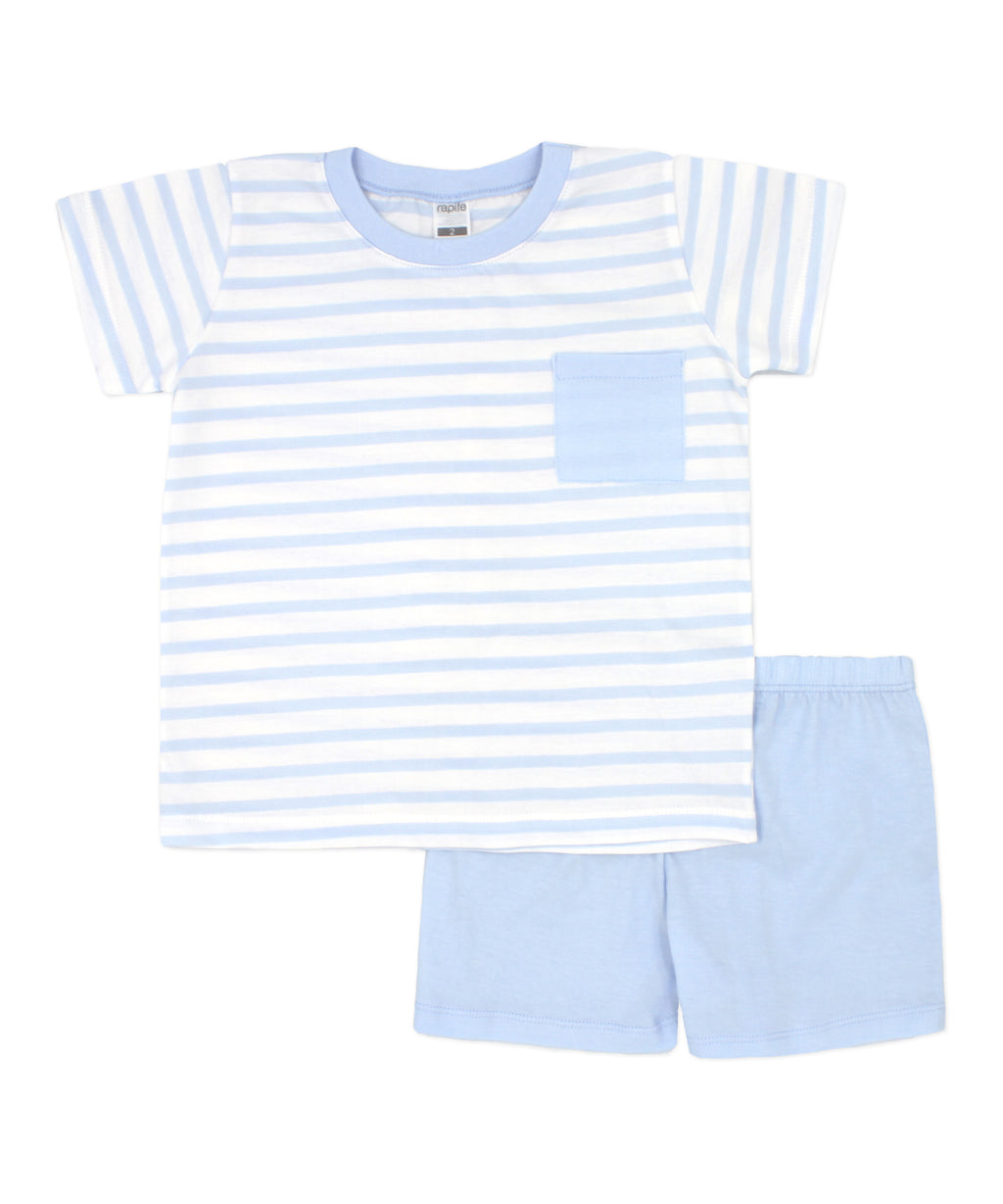 SS24 Rapife Blue & White Stripe Pocket Short Set
