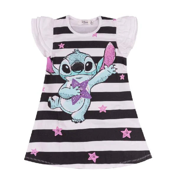 SS25 EMC Disney Black White Stitch Stars Frill Dress
