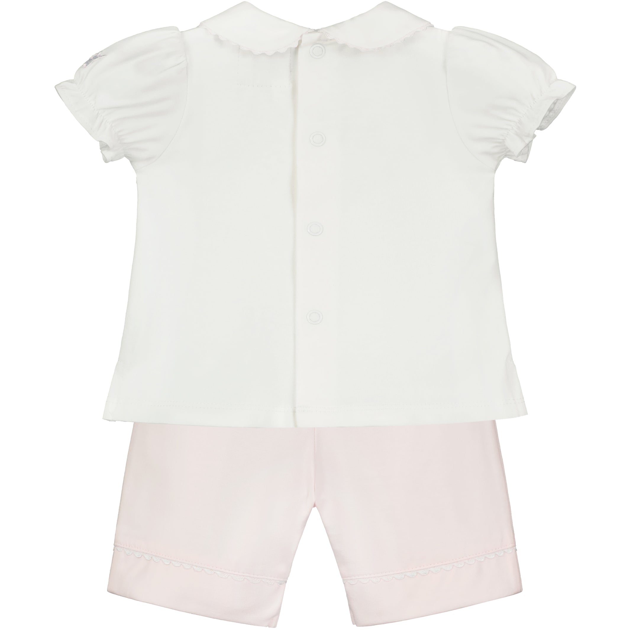 Emile Et Rose FIONA Pale Pink & White Floral Heart Short Set