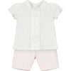 Emile Et Rose FIONA Pale Pink & White Floral Heart Short Set